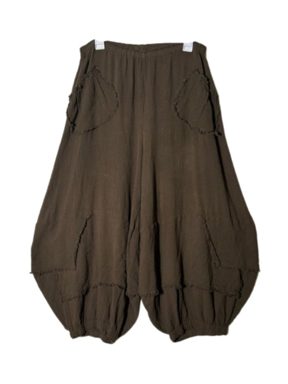 Oh my gauze! brown guchi cotton balloon pull on pants OS laganlook artsy
